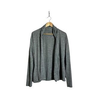 Icebreaker Merino Wool Small Gray Villa Wrap Cardigan Open Front